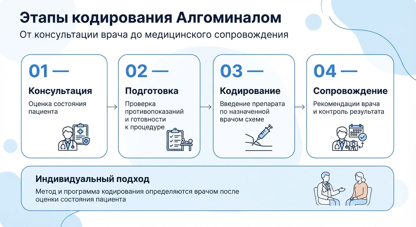 Кодирование препаратом «Алгоминал» в Пушкино инфографика